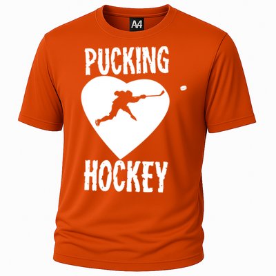 Funny Pucking Love Hockey Adult Novelty Player Fan Gift Cooling Performance Crew T-Shirt