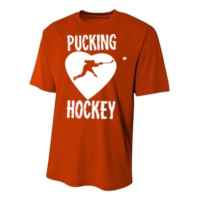 Funny Pucking Love Hockey Adult Novelty Player Fan Gift Performance Sprint T-Shirt