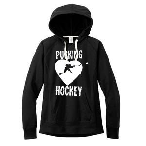 Funny Pucking Love Hockey Adult Novelty Player Fan Gift Women's Fleece Hoodie