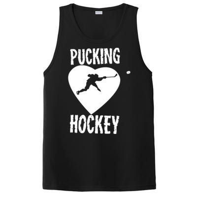 Funny Pucking Love Hockey Adult Novelty Player Fan Gift PosiCharge Competitor Tank