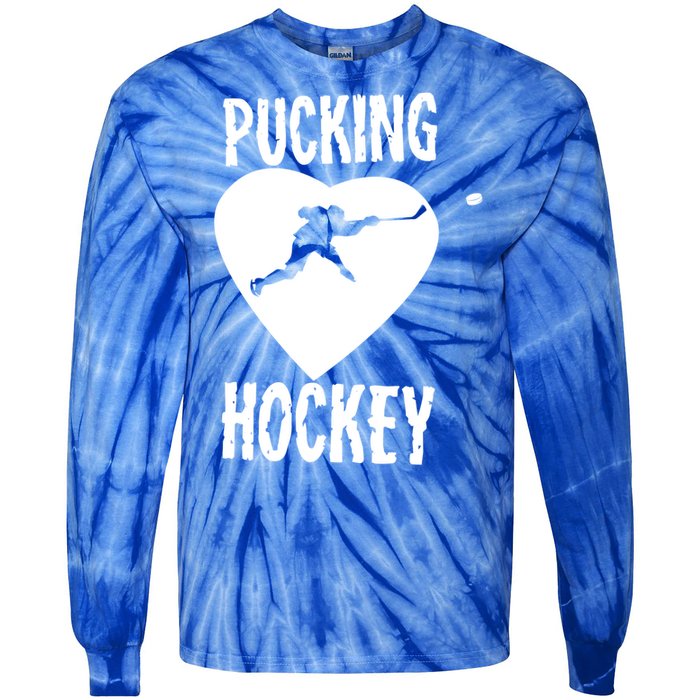 Funny Pucking Love Hockey Adult Novelty Player Fan Gift Tie-Dye Long Sleeve Shirt