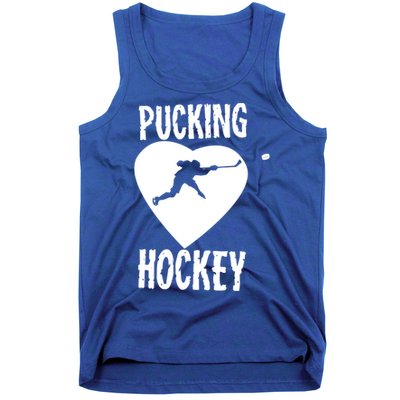 Funny Pucking Love Hockey Adult Novelty Player Fan Gift Tank Top