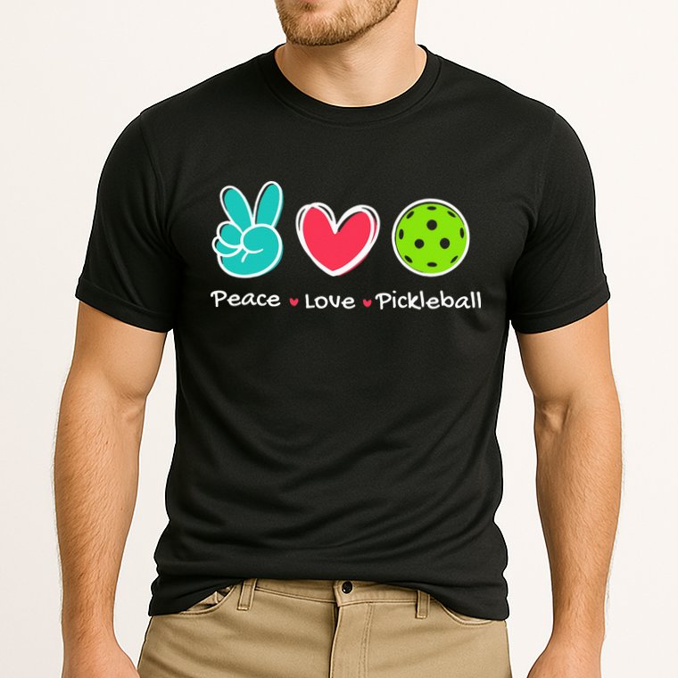 Funny Peace Love Pickleball Court Play Loves Pickleball Cooling Performance Crew T-Shirt