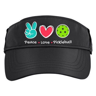 Funny Peace Love Pickleball Court Play Loves Pickleball Adult Drive Performance Visor