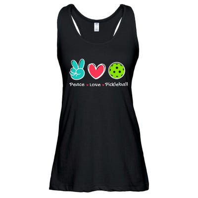 Funny Peace Love Pickleball Court Play Loves Pickleball Ladies Essential Flowy Tank