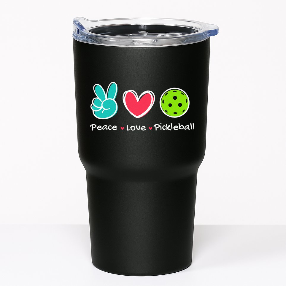 Funny Peace Love Pickleball Court Play Loves Pickleball Tumbler