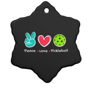 Funny Peace Love Pickleball Court Play Loves Pickleball Ceramic Star Ornament