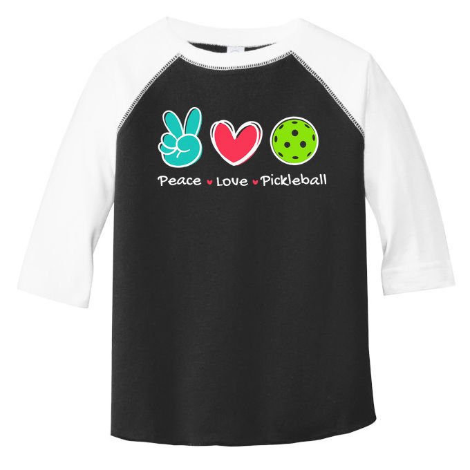 Funny Peace Love Pickleball Court Play Loves Pickleball Toddler Fine Jersey T-Shirt