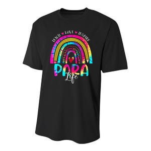 Funny Para Life Teacher Rainbow Tie Dye First Day Of School Youth Performance Sprint T-Shirt