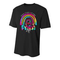 Funny Para Life Teacher Rainbow Tie Dye First Day Of School Youth Performance Sprint T-Shirt