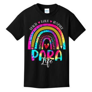 Funny Para Life Teacher Rainbow Tie Dye First Day Of School Kids T-Shirt