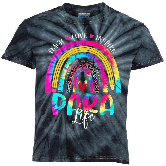 Funny Para Life Teacher Rainbow Tie Dye First Day Of School Kids Tie-Dye T-Shirt