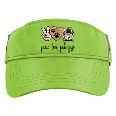 Funny Peace Love Pekingese Dog Lover Adult Drive Performance Visor