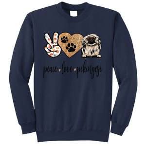 Funny Peace Love Pekingese Dog Lover Sweatshirt