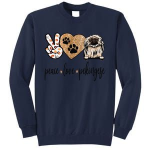 Funny Peace Love Pekingese Dog Lover Tall Sweatshirt