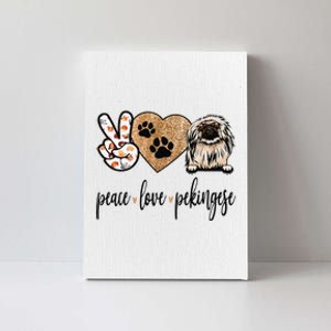 Funny Peace Love Pekingese Dog Lover Canvas