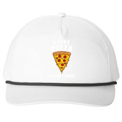 Funny Pizza Lover Gift Cool I Like Pizza And Maybe 3 People Gift Snapback Five-Panel Rope Hat