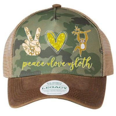 Funny Peace Love Sloth Gift Legacy Tie Dye Trucker Hat