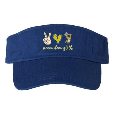 Funny Peace Love Sloth Gift Valucap Bio-Washed Visor