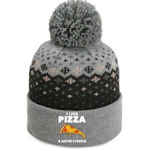 Funny Pizza Lover Gift Cool I Like Pizza And Maybe 3 People Gift The Baniff Cuffed Pom Beanie