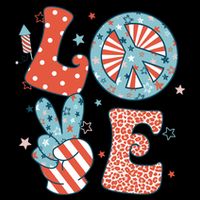 Funny Peace Love America Us Flag Retro Groovy 4th Of July Cooling Performance Crew T-Shirt