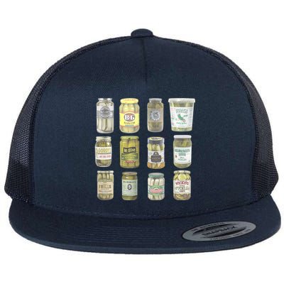 Funny Pickle Lovers Gift Flat Bill Trucker Hat