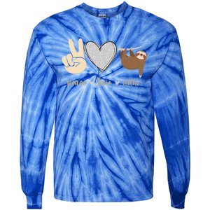 Funny Peace Love Sloths Unisex Gift Gift Tie-Dye Long Sleeve Shirt