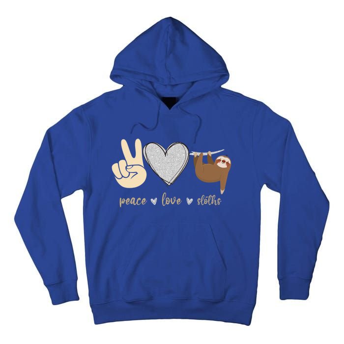 Funny Peace Love Sloths Unisex Gift Gift Tall Hoodie