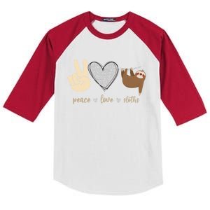 Funny Peace Love Sloths Unisex Gift Gift Kids Colorblock Raglan Jersey