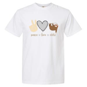 Funny Peace Love Sloths Unisex Gift Gift Garment-Dyed Heavyweight T-Shirt