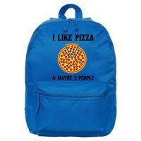 Funny Pizza Lover Gift Cool I Like Pizza And Maybe 3 People Gift 16 in Basic Backpack