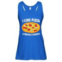 Funny Pizza Lover Gift Cool I Like Pizza And Maybe 3 People Great Gift Ladies Essential Flowy Tank