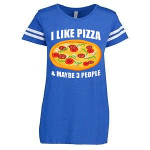 Funny Pizza Lover Gift Cool I Like Pizza And Maybe 3 People Great Gift Enza Ladies Jersey Football T-Shirt