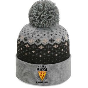 Funny Pizza Lover Gift Cool I Like Pizza And Maybe 3 People Gift The Baniff Cuffed Pom Beanie