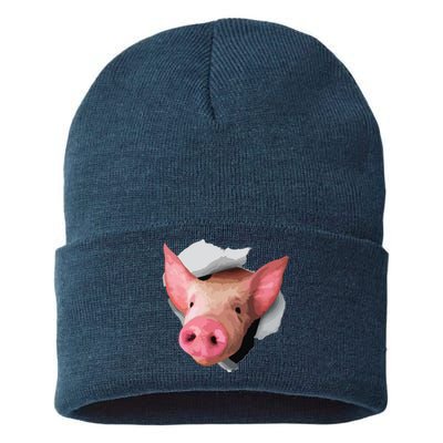 Funny Pig Lover Shirts Farm Animal Sustainable Knit Beanie