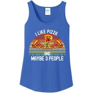 Funny Pizza Lover I Like Pizza And Maybe 3 People Gift Ladies Essential Tank