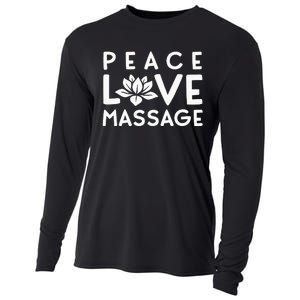 Funny Peace Love Massage Therapist Gifts For Wo Therapy Cooling Performance Long Sleeve Crew