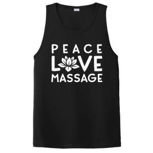 Funny Peace Love Massage Therapist Gifts For Wo Therapy PosiCharge Competitor Tank