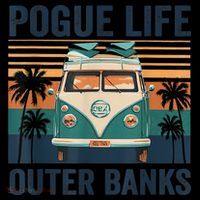 Funny Pogue Life Outer Banks Retro Vintage 1 Flatbill Hat