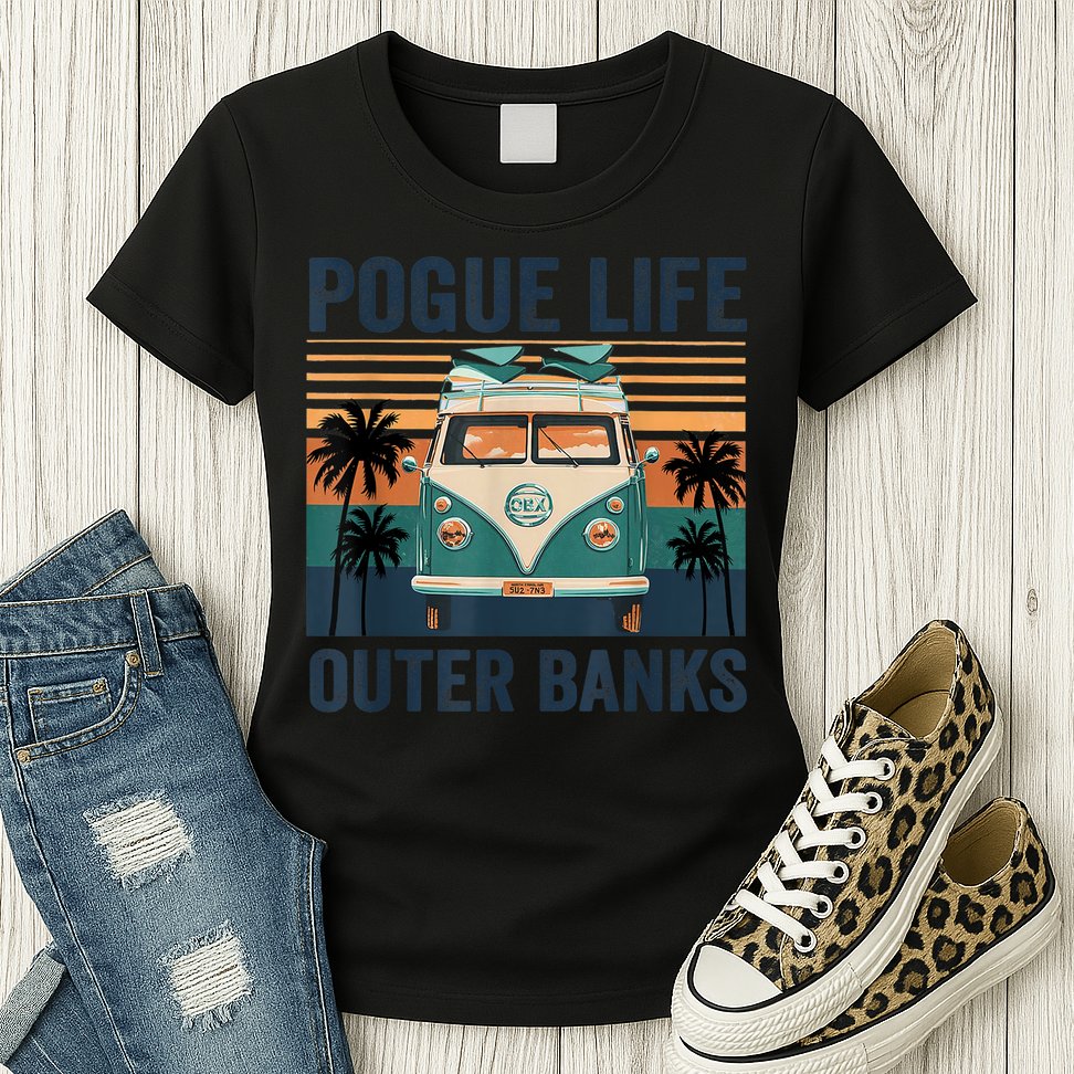 Funny Pogue Life Outer Banks Retro Vintage 1 Womens T-Shirt