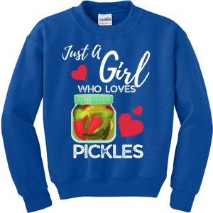 Funny Pickle Lovers Just A Who Loves Pickles Gift Kids Sweatshirt