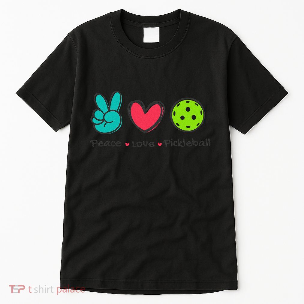 Funny Peace Love Pickleball Court Play Loves Pickleball Tall T-Shirt