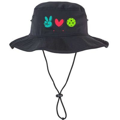 Funny Peace Love Pickleball Court Play Loves Pickleball Bucket Hat