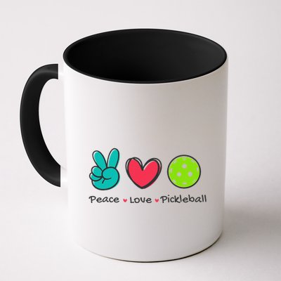 Funny Peace Love Pickleball Court Play Loves Pickleball Mug