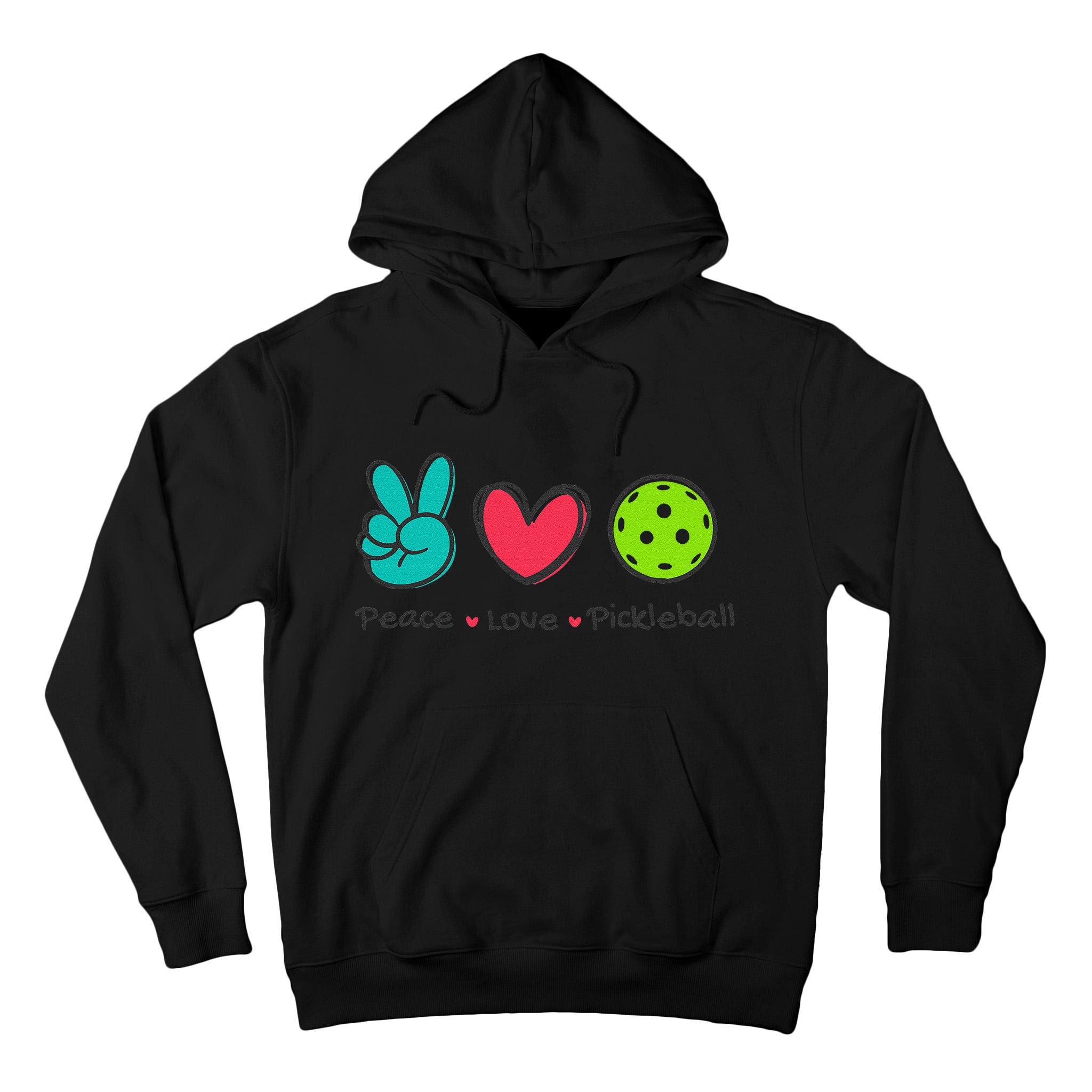 Funny Peace Love Pickleball Court Play Loves Pickleball Tall Hoodie