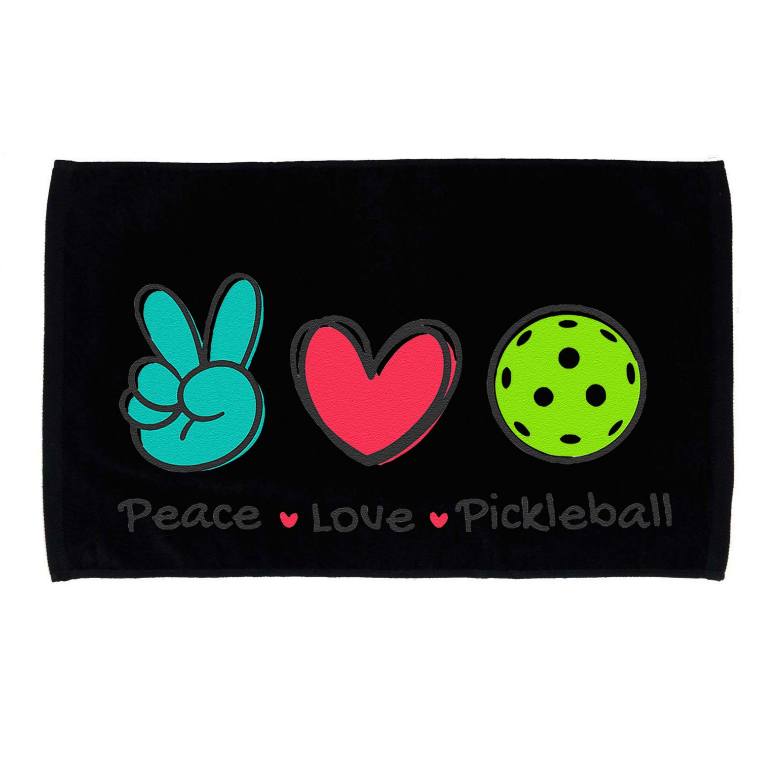 Funny Peace Love Pickleball Court Play Loves Pickleball Microfiber Hand Towel