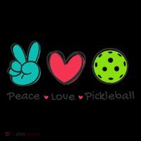 Funny Peace Love Pickleball Court Play Loves Pickleball Womens T-Shirt