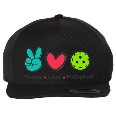 Funny Peace Love Pickleball Court Play Loves Pickleball Wool Snapback Cap