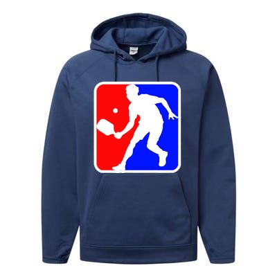 Funny Pickleball Logo Gift Performance Fleece Hoodie