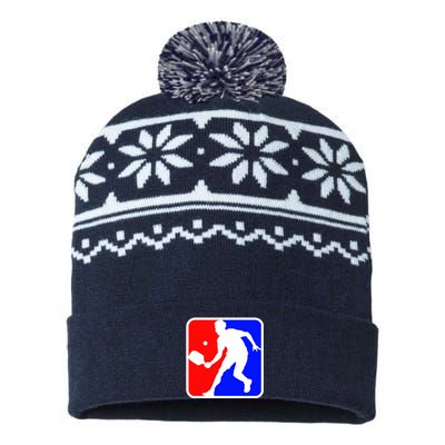 Funny Pickleball Logo Gift USA-Made Snowflake Beanie